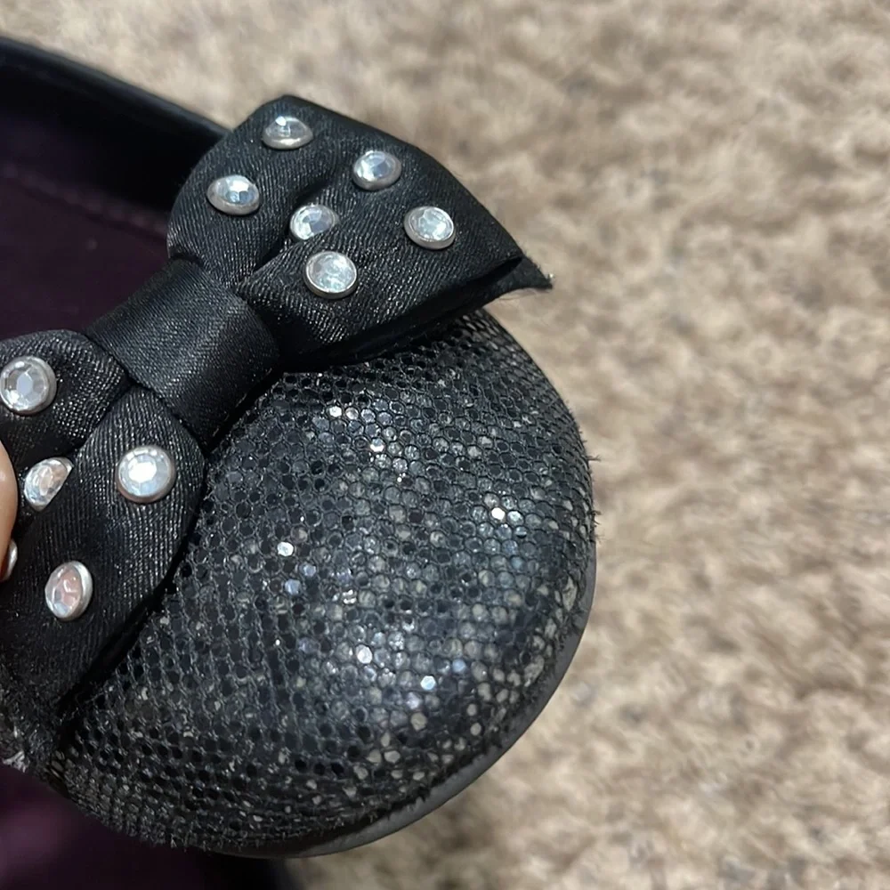 H&M Girl Black Sparkly Shoes Size 11.5